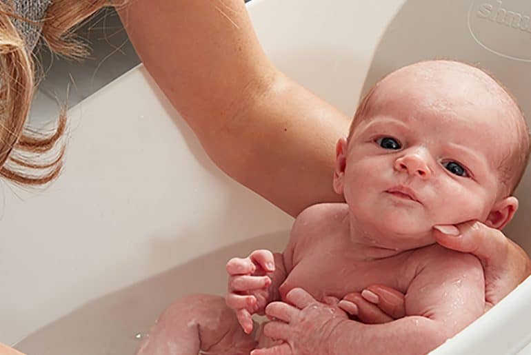 Parents Bathing With Babies