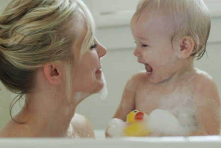 bath with mom