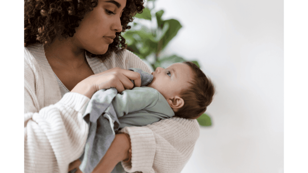 Mother-wiping-babys-mouth