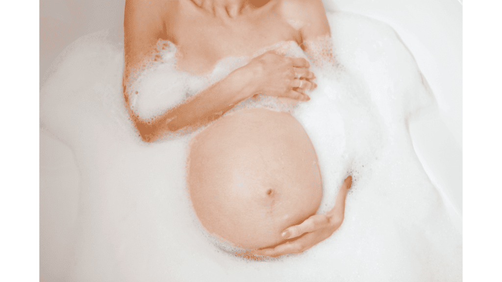 Woman-taking-hot-bath-to-induce-labor