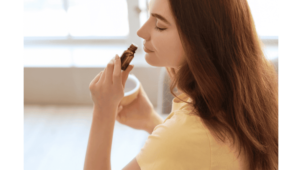 women smelling essential oils