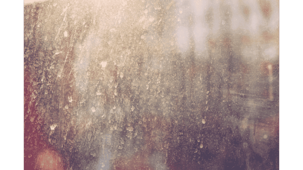 Foggy water spots on glass shower door