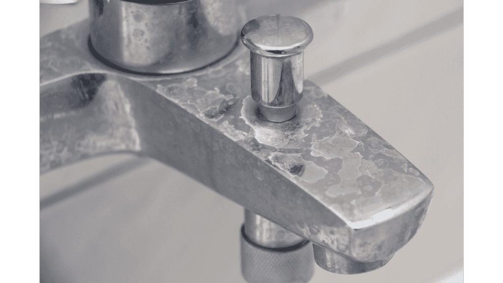 Limescale on sink faucet