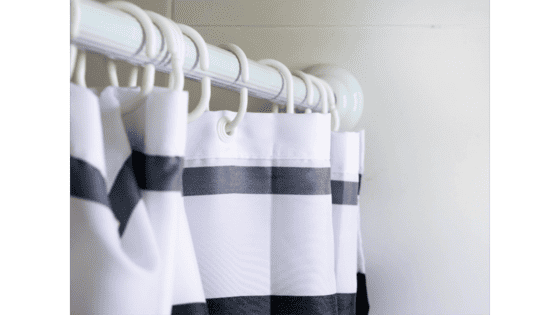Fabric Shower Curtain liner with shower rings